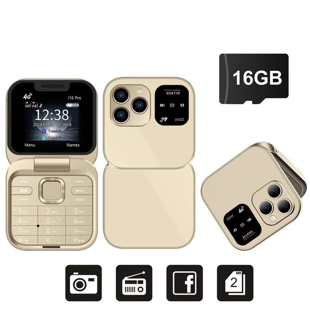 SERVO I16 Pro 4G LTE Mini Flip Phone