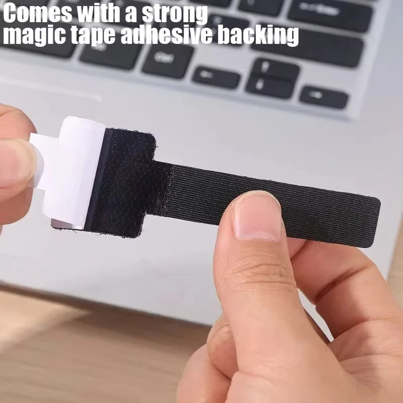 Reusable Self-Adhesive Cable Organizer and Cord Management Straps for Desk and Wire Protection.
