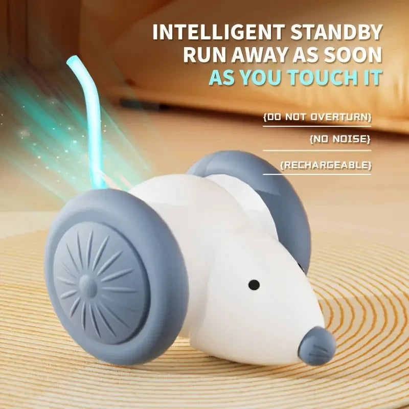 Automatic Interactive Smart Cat Toy - USB Rechargeable Rolling Ball and Mouse Car Teaser
