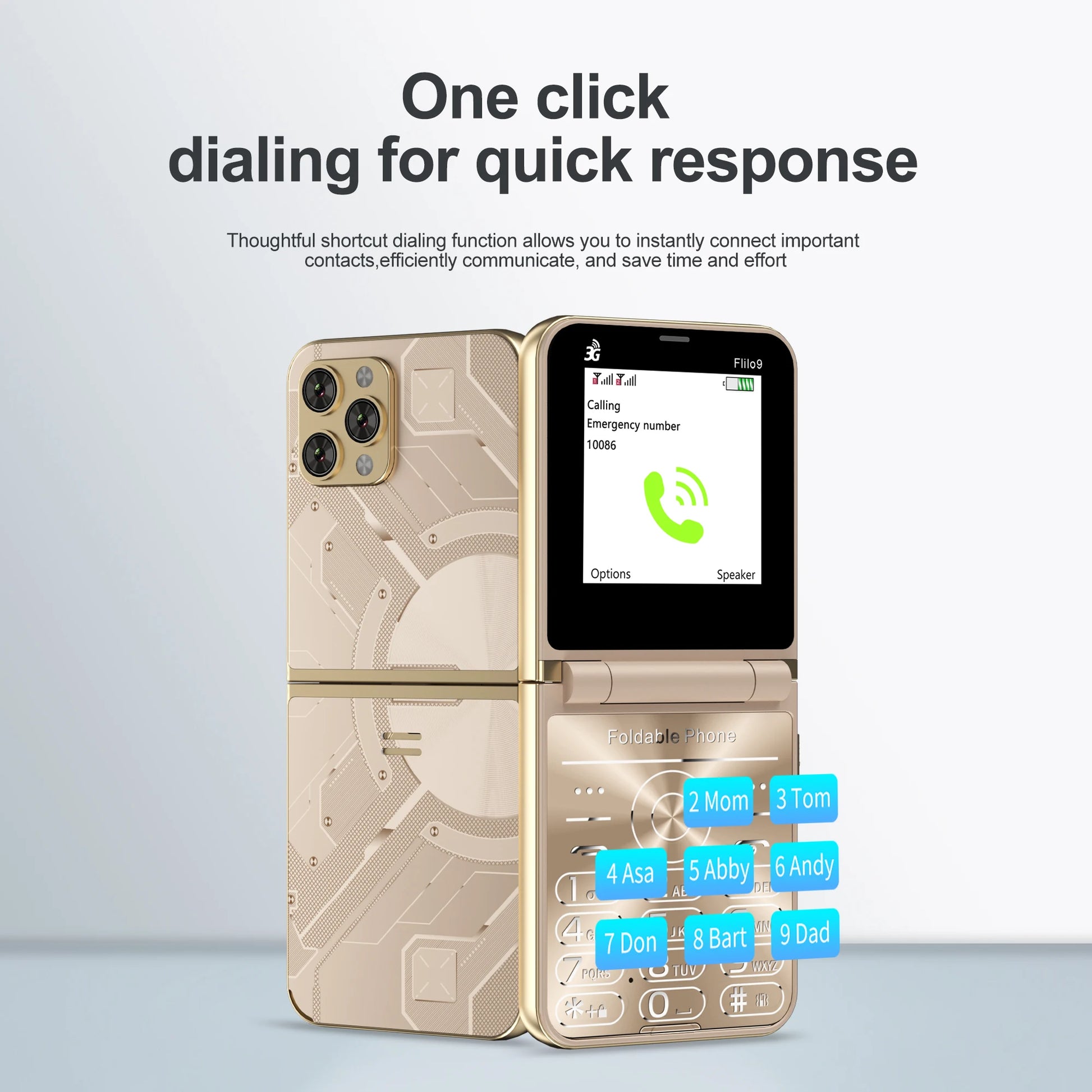 SERVO Flilo9 Foldable Dual SIM Mobile Phone