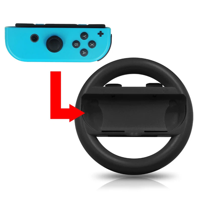 2-Pack Game Steering Wheel Controller Grip for Joy-Cons