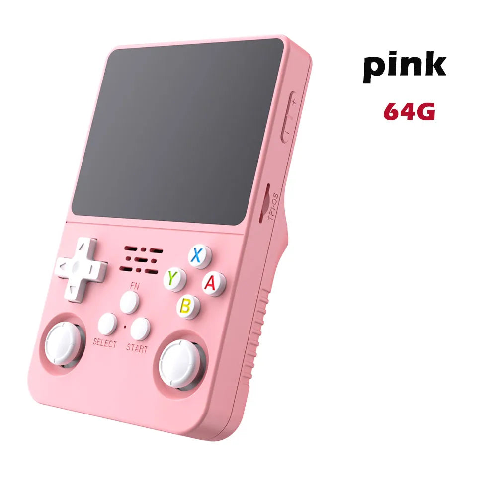 R36S Retro Handheld Video Game Console with Linux System, 3.5-Inch IPS Screen, 64GB Storage, and 15,000 Pre-Loaded Games.