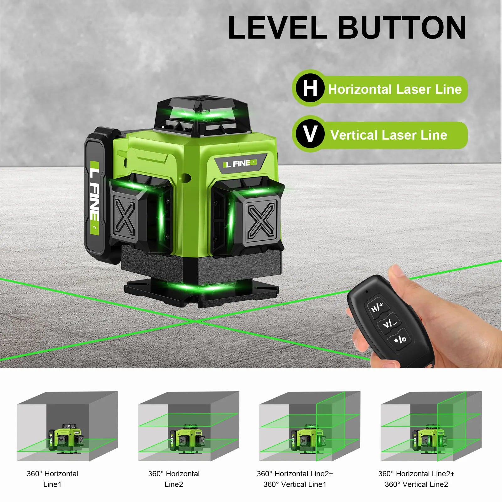 WEIDDW LFINE 3D/4D Laser Level with Remote Control