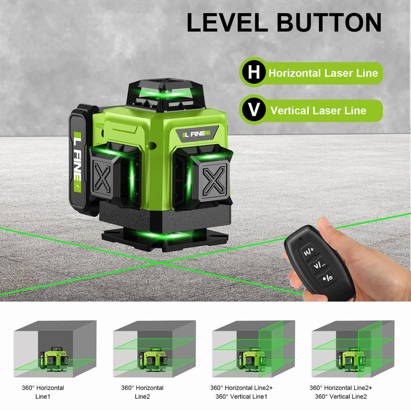 WEIDDW LFINE 3D/4D Laser Level with Remote Control