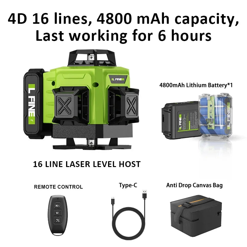 WEIDDW LFINE 3D/4D Laser Level with Remote Control