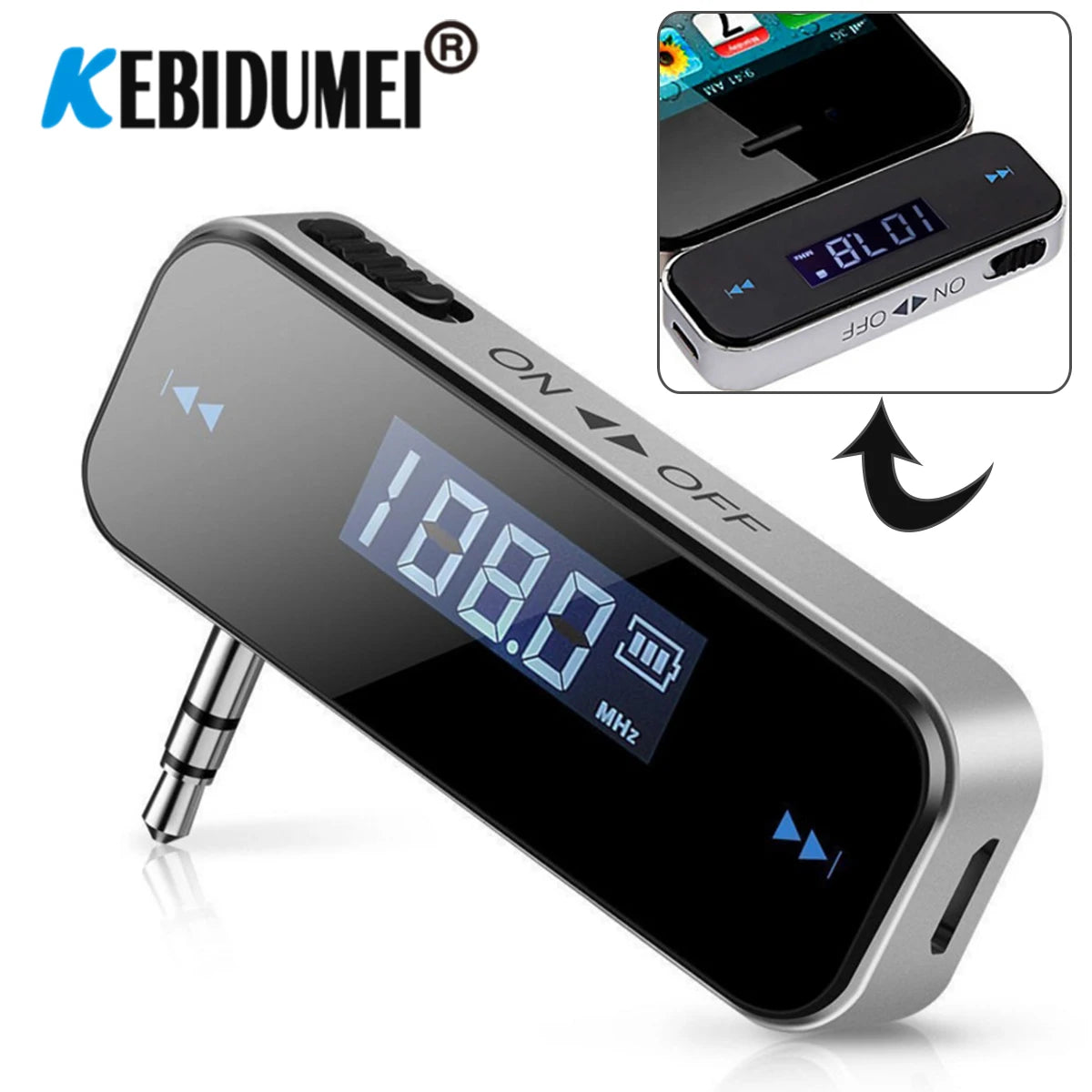 Kebidumei Wireless 3.5mm Audio FM Transmitter