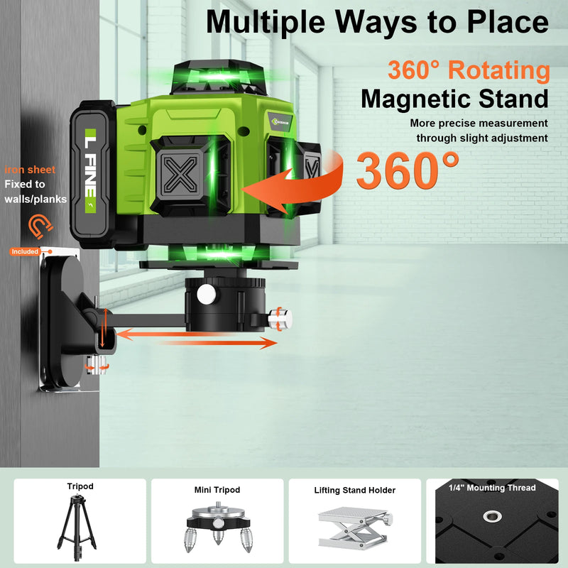 WEIDDW LFINE 3D/4D Laser Level with Remote Control