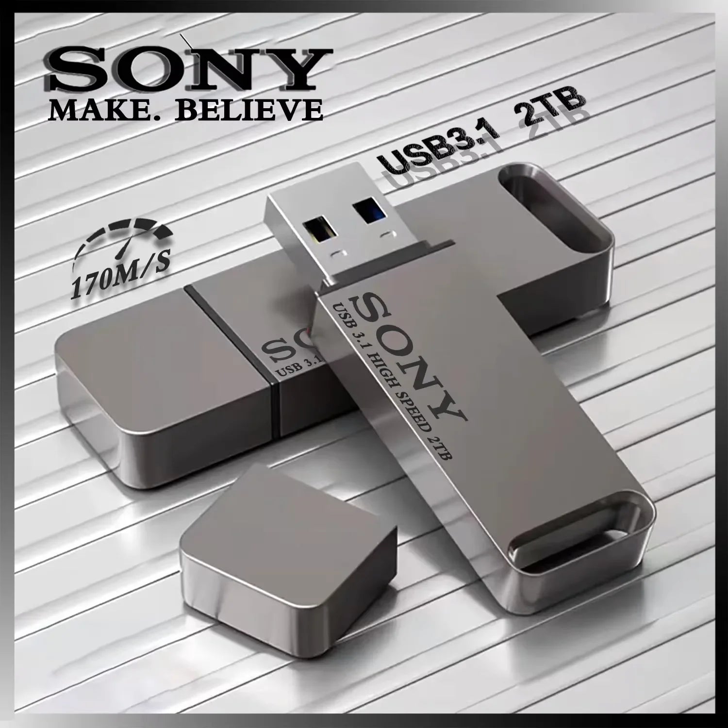 Sony 2TB USB 3.1 Type-C High-Speed Waterproof Flash Drive for Data Transfer between PC and Mobile Devices