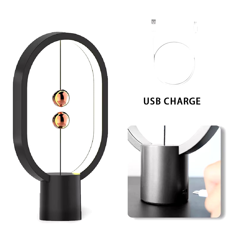 Creative LED Mini Balance Table Lamp - USB Night Light for Bedroom Decor.