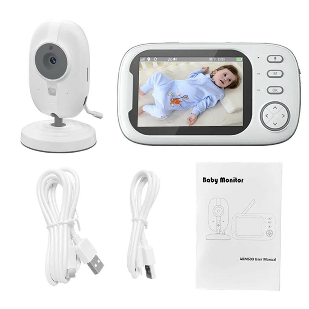 New 3.5 Inch Wireless Video Baby Monitor Night Vision Temperature Monitoring 2 Way Audio Talk Baby Nanny Security Camera.