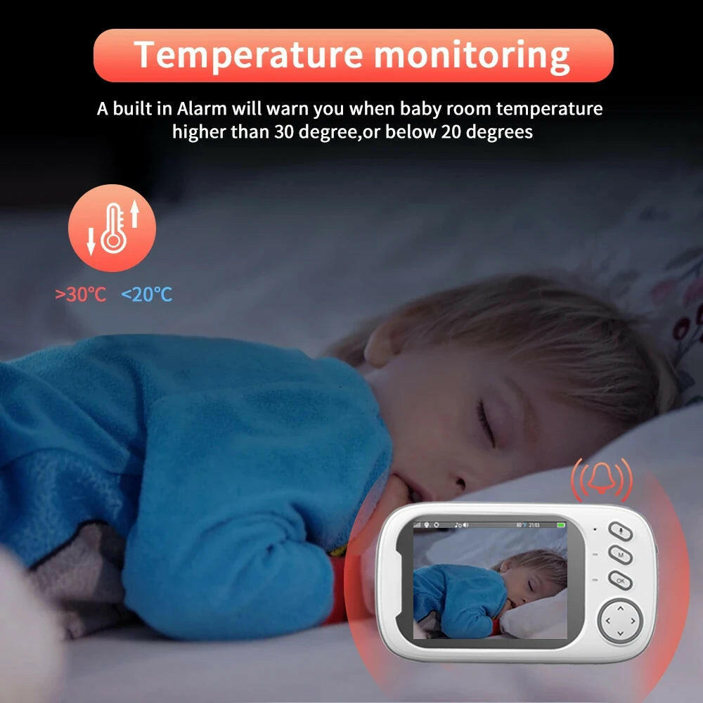 New 3.5 Inch Wireless Video Baby Monitor Night Vision Temperature Monitoring 2 Way Audio Talk Baby Nanny Security Camera.
