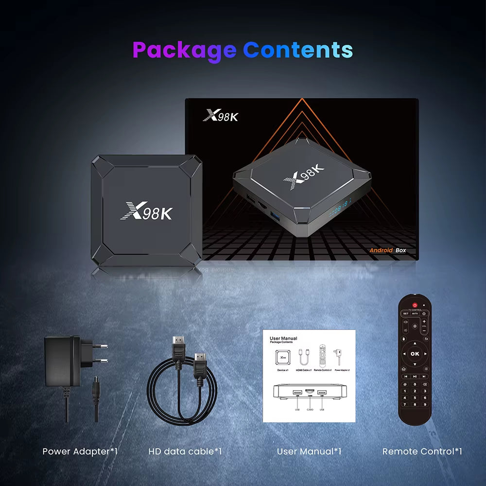 X98K Android 13 Smart TV Box with 8K Resolution, Dual Wi-Fi, and Bluetooth 5.0