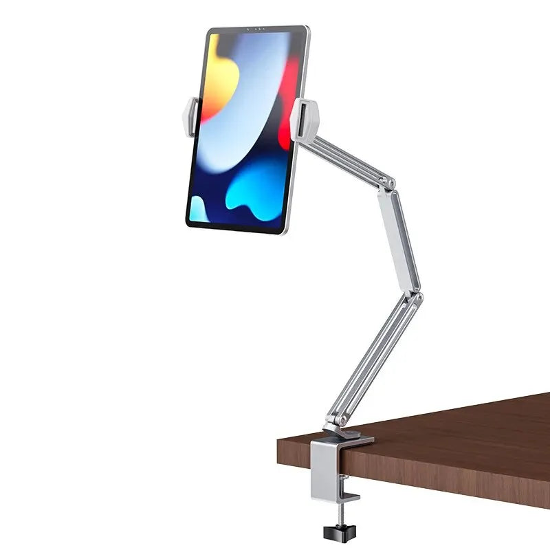 Adjustable Aluminum Tablet and Mobile Phone Stand for 4-12.9 Inch Devices, Compatible with iPad Pro, Mini, and Xiaomi Tab