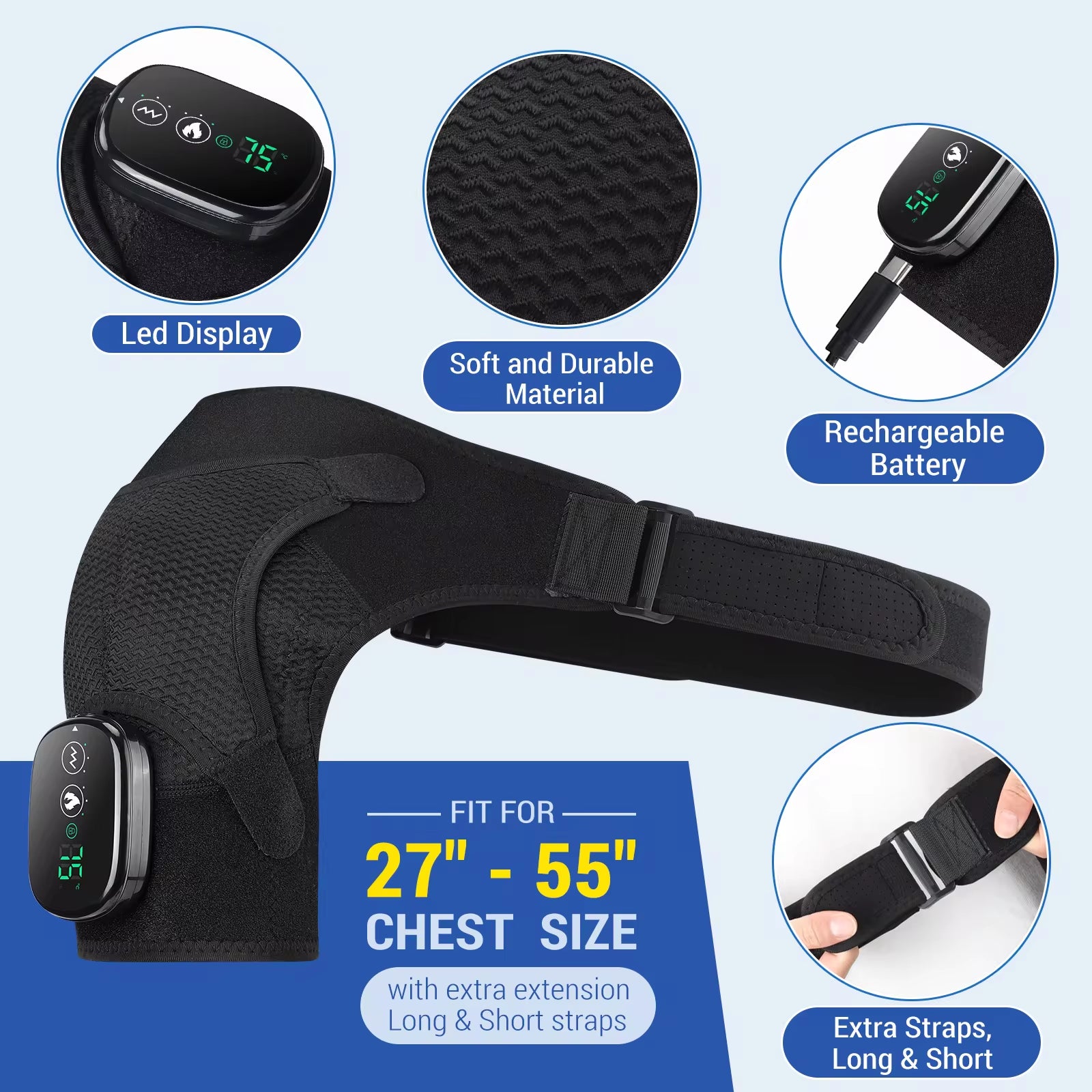 Revolutionary Electric Shoulder Massager with Heating and Vibration for Ultimate Relaxation and Comfort.