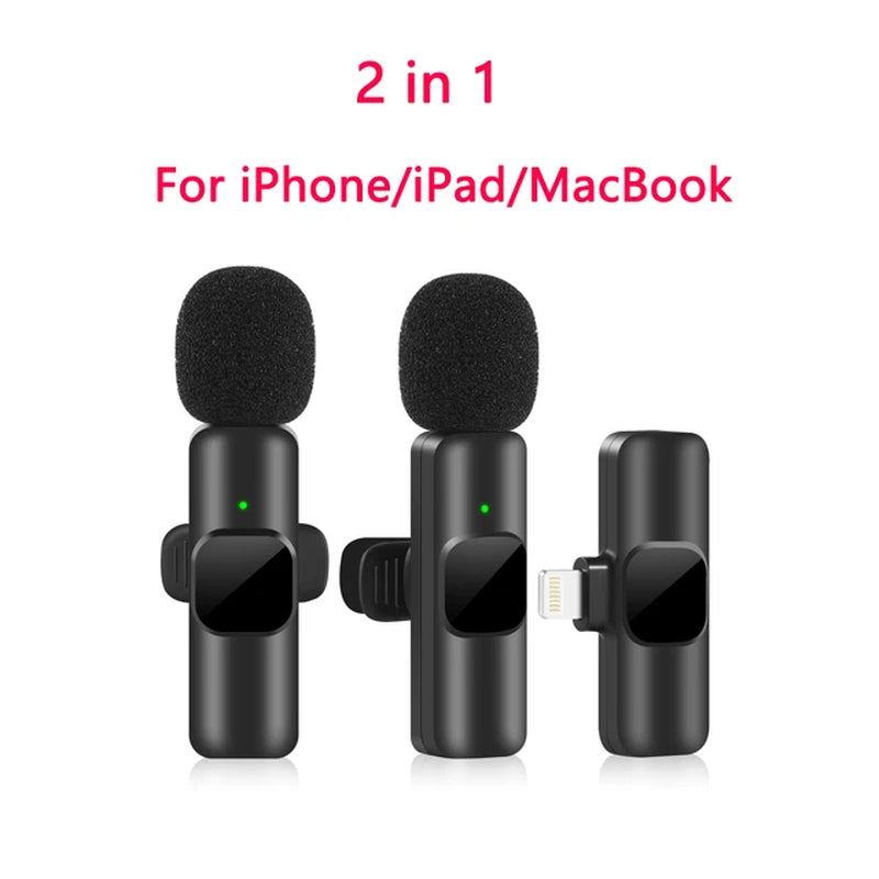 Wireless Lavalier Microphone - Portable Mini Mic for Audio and Video Recording, Compatible with iPhone and Android for Live Broadcast and Gaming