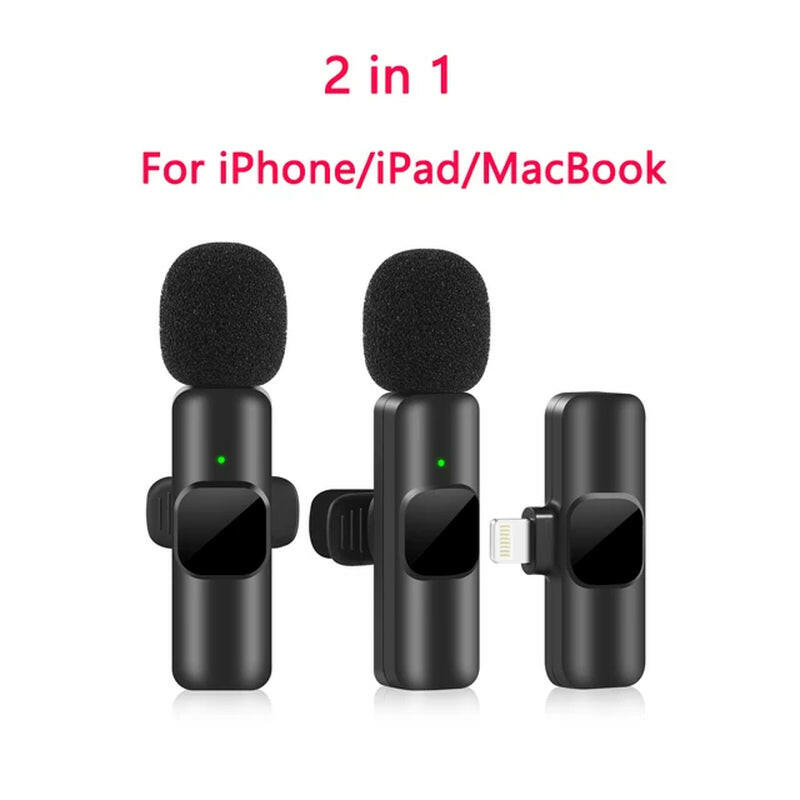 Wireless Lavalier Microphone - Portable Mini Mic for Audio and Video Recording, Compatible with iPhone and Android for Live Broadcast and Gaming.