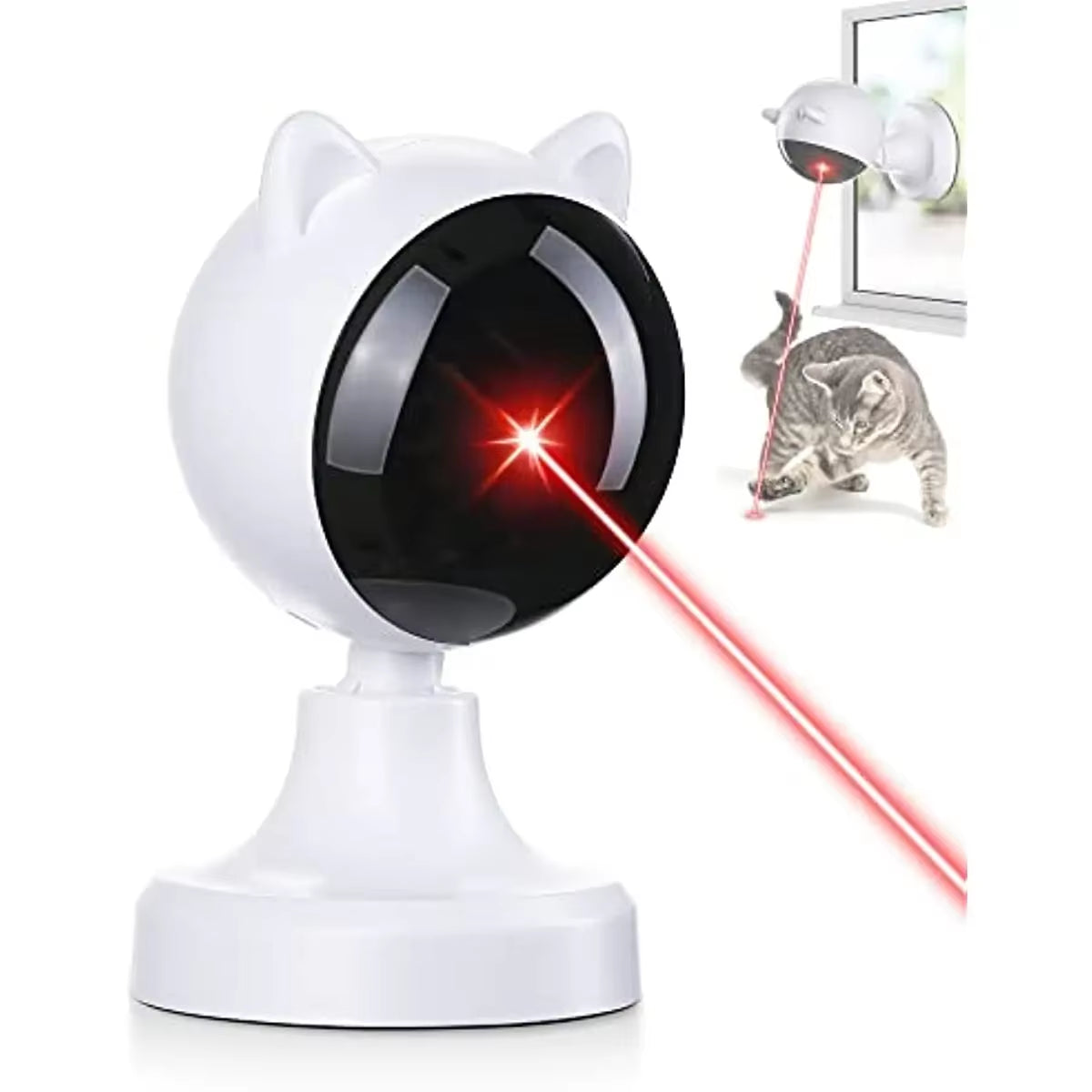 Automatic Laser Interactive Cat Toy - USB Rechargeable Multifunctional Toy for Indoor Cats and Kittens