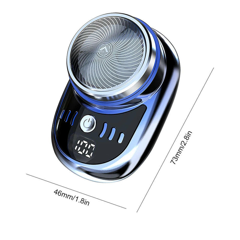 Compact Rechargeable Electric Travel Shaver for Men - Washable and Portable Cordless Trimmer for Facial and Beard Grooming.