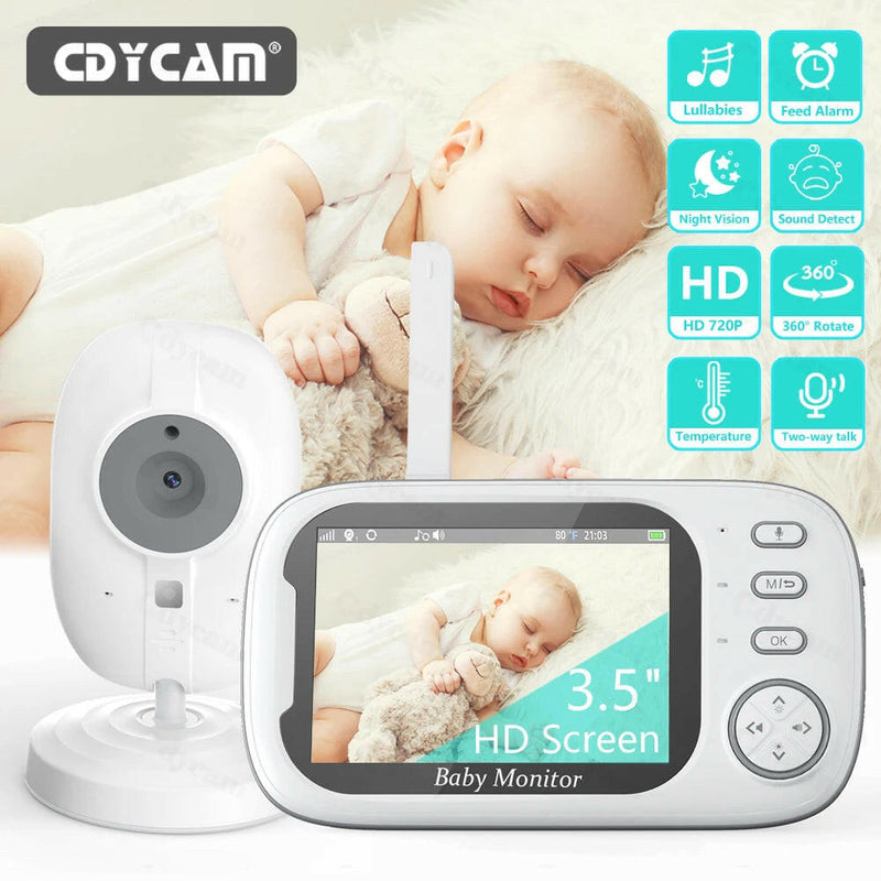 New 3.5 Inch Wireless Video Baby Monitor Night Vision Temperature Monitoring 2 Way Audio Talk Baby Nanny Security Camera.