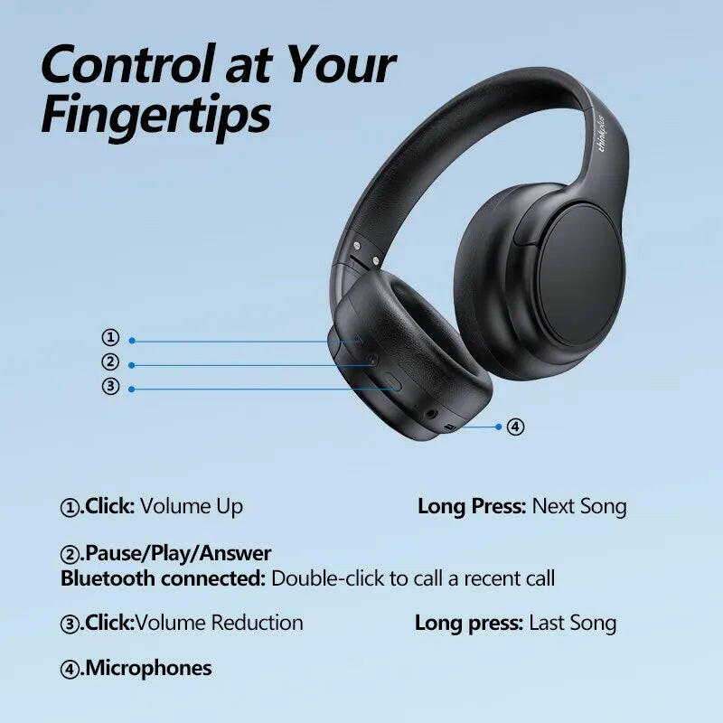 TH20 Wireless Gaming Headphones - Bluetooth 5.3 Dual Mode Foldable Sports Headset - 2023 Edition.