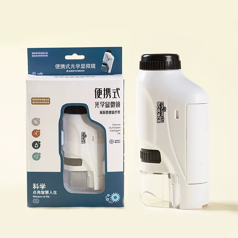 Explore the Microscopic Universe with the Professional Handheld Microscope Kit - 60X & 120X Magnification for Young Scientists - Perfect STEM Gift for Ages 6-12!