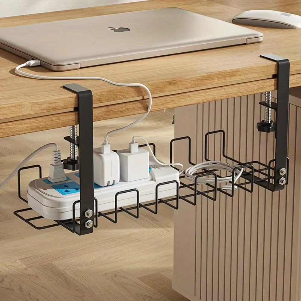 Metal Cable Management Tray for Under Desk Storage - Wire Organizer for Home Office and Kitchen Accessories