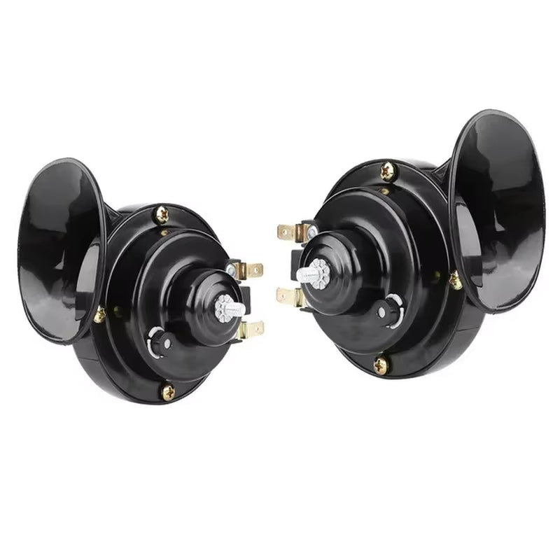 Dual Tone Waterproof Electric Air Horn Kit for 12/24V Vehicles - Loud Alarm for Cars, Boats, and Motorcycles (2PCS)