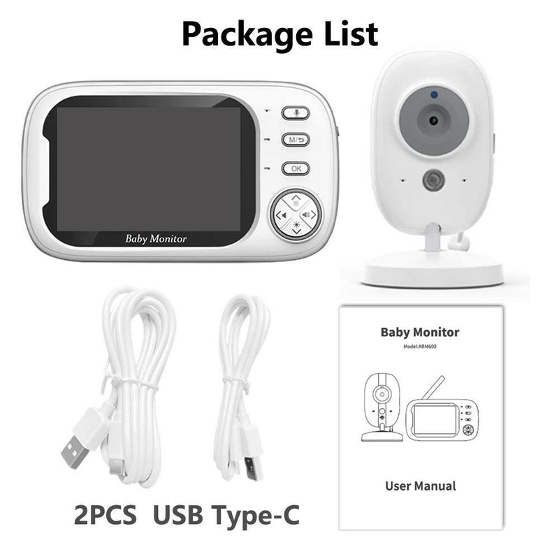 New 3.5 Inch Wireless Video Baby Monitor Night Vision Temperature Monitoring 2 Way Audio Talk Baby Nanny Security Camera.