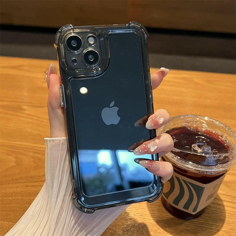 Luxury Shockproof Transparent Case for iPhone (Models: 15 14 13 12 11 Pro Max X Xs XR Max 7 8).