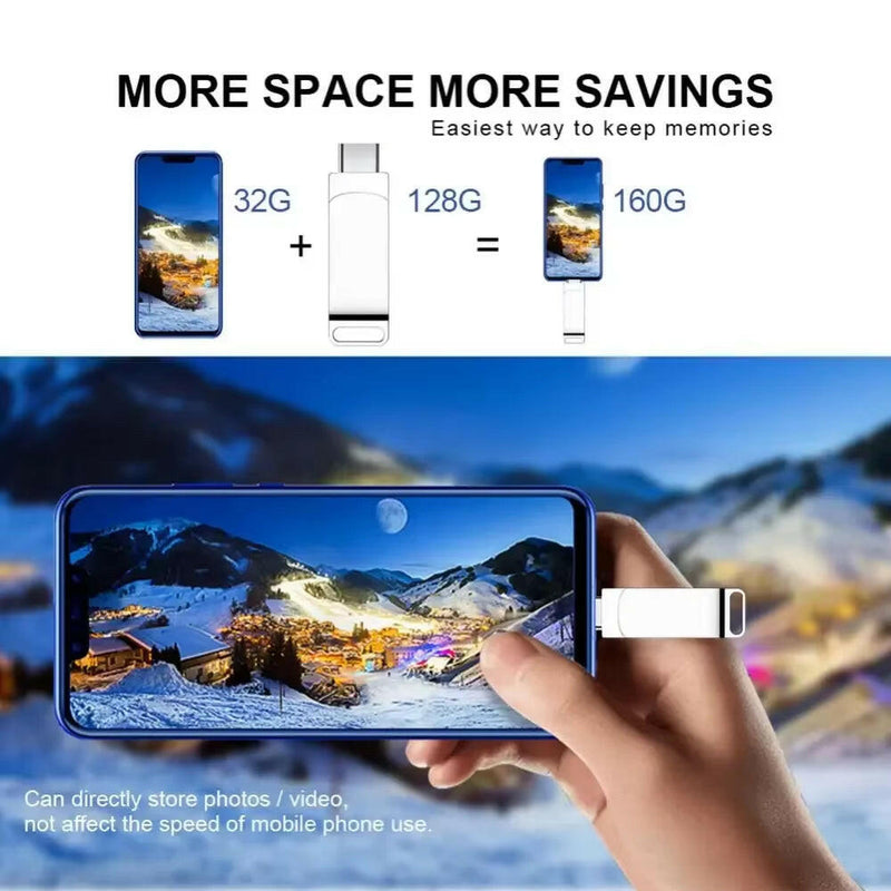 Xiaomi 16TB USB 3.2 High-Speed Metal Flash Drive - Waterproof Type-C SSD Pen Drive.