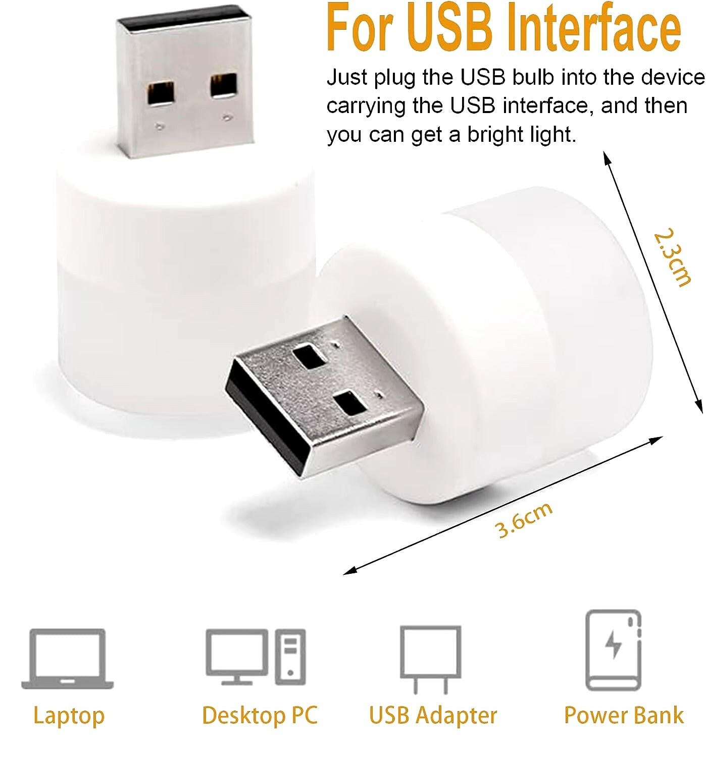 Mini USB Night Light - Warm White Eye Protection Reading Lamp for Books, Computers, and Mobile Power Charging.