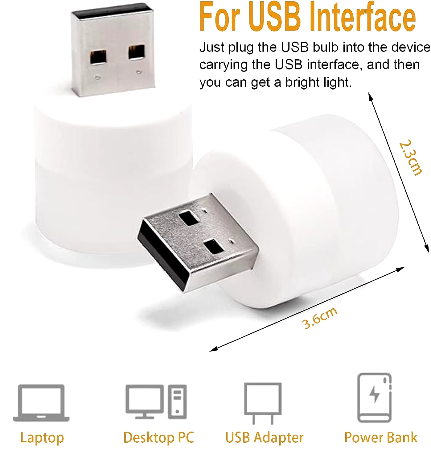 Mini USB Night Light - Warm White Eye Protection Reading Lamp for Books, Computers, and Mobile Power Charging