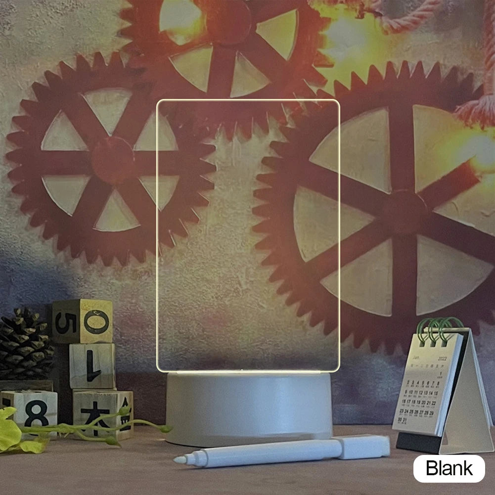 Innovative Creative LED Message Board Night Light with USB Power and Pen - Perfect Gift for Kids and Loved Ones.