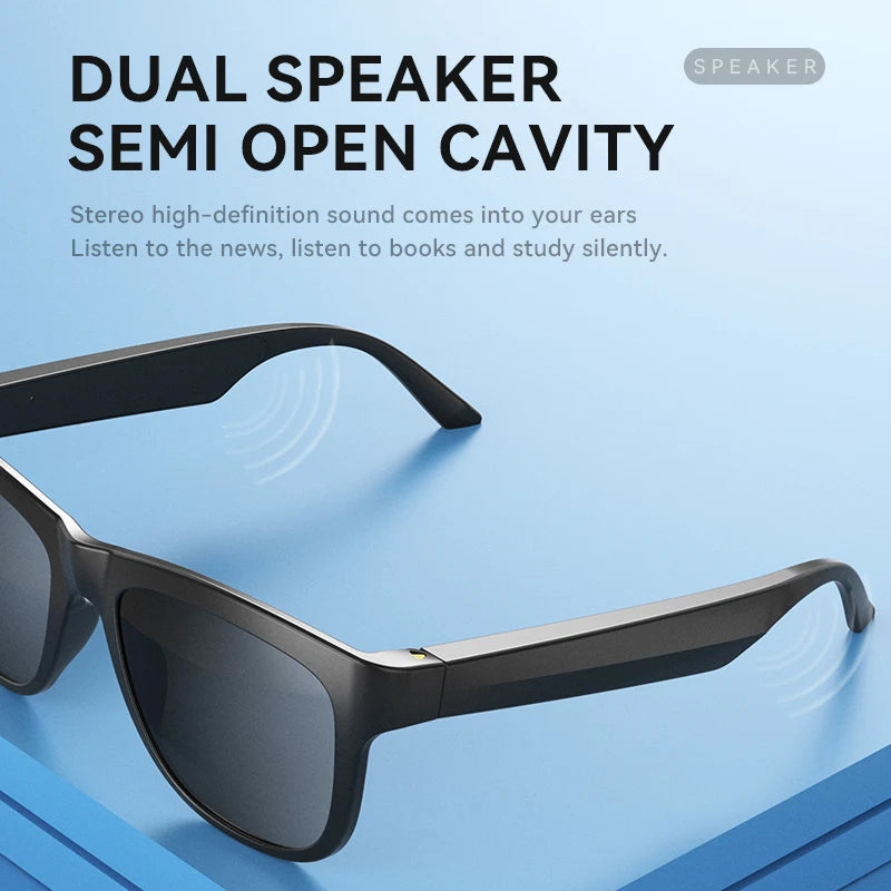 Smart Glasses Wireless Bluetooth 5.0 Music Sunglasses Earphone Outdoor Hands-Free Calling Music Polarized/Anti-Blue Eyeglasses