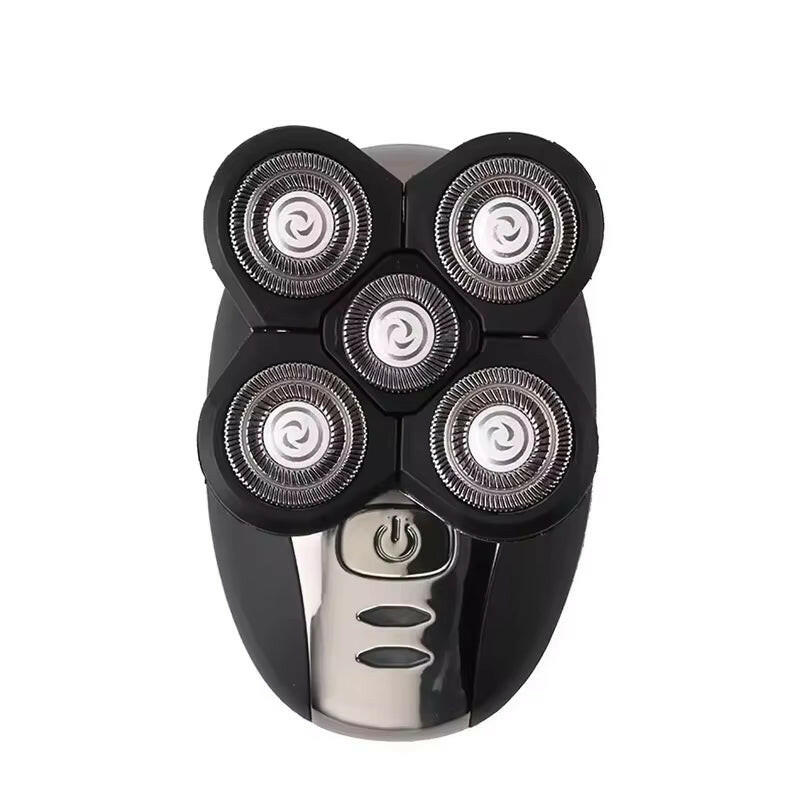 2024 Waterproof Rotary Electric Shaver and Beard Trimmer with 5 Heads - Rechargeable Men's Grooming Tool.