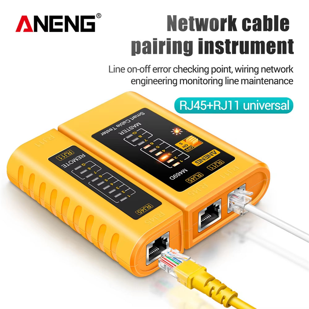 M469D Network Cable Tester for RJ45, RJ11, RJ12, CAT5, and UTP - Professional Networking Tool for Cable Repair