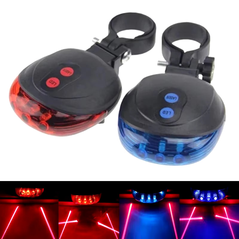 High-Visibility Bicycle LED Tail Light with Dual Laser and Waterproof Design for Enhanced Safety.