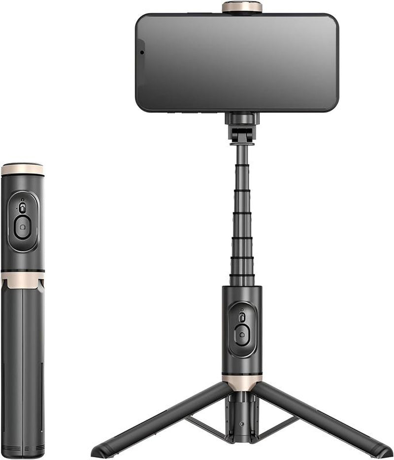 28" Portable Multifunctional Selfie Stick Tripod - Lightweight Aluminum Alloy Phone Stand with Wireless Remote Control for Video Recording and Photography, Compatible with iPhone and Android Devices, Supports Horizontal and Vertical Shooting