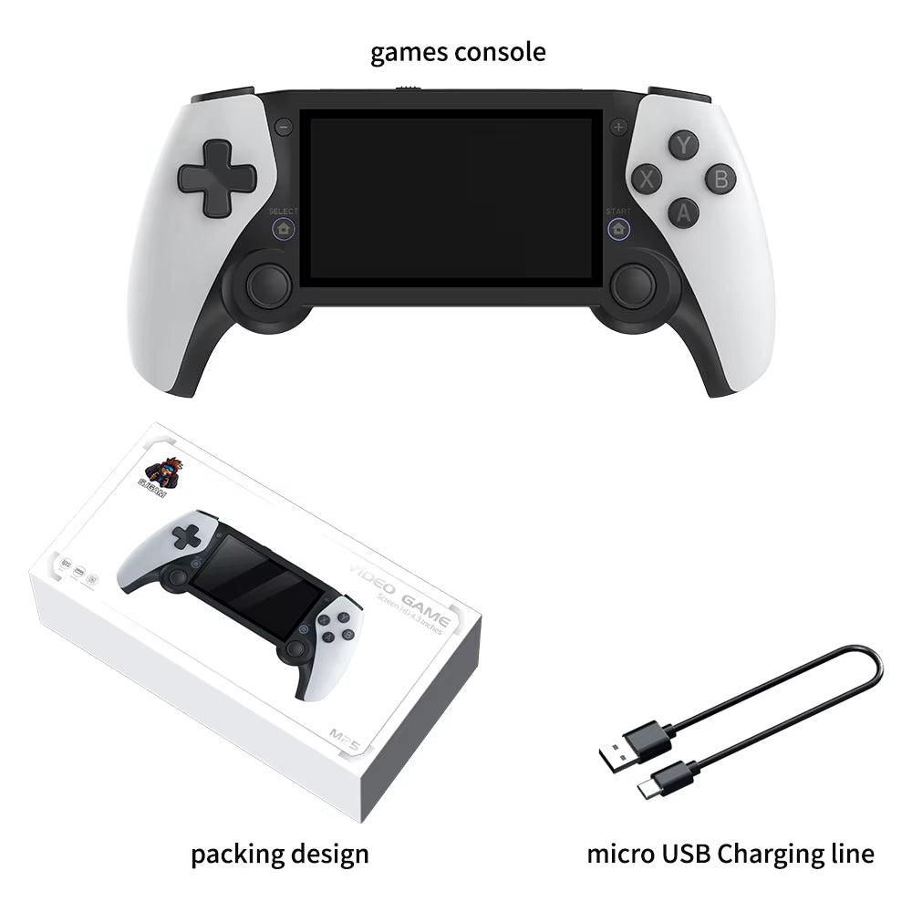 M25 Portable Retro Gaming Console - 4.3” Screen, 256GB Storage, Over 70,000 Games for PS1, PSP, N64 - Play Anytime, Anywhere