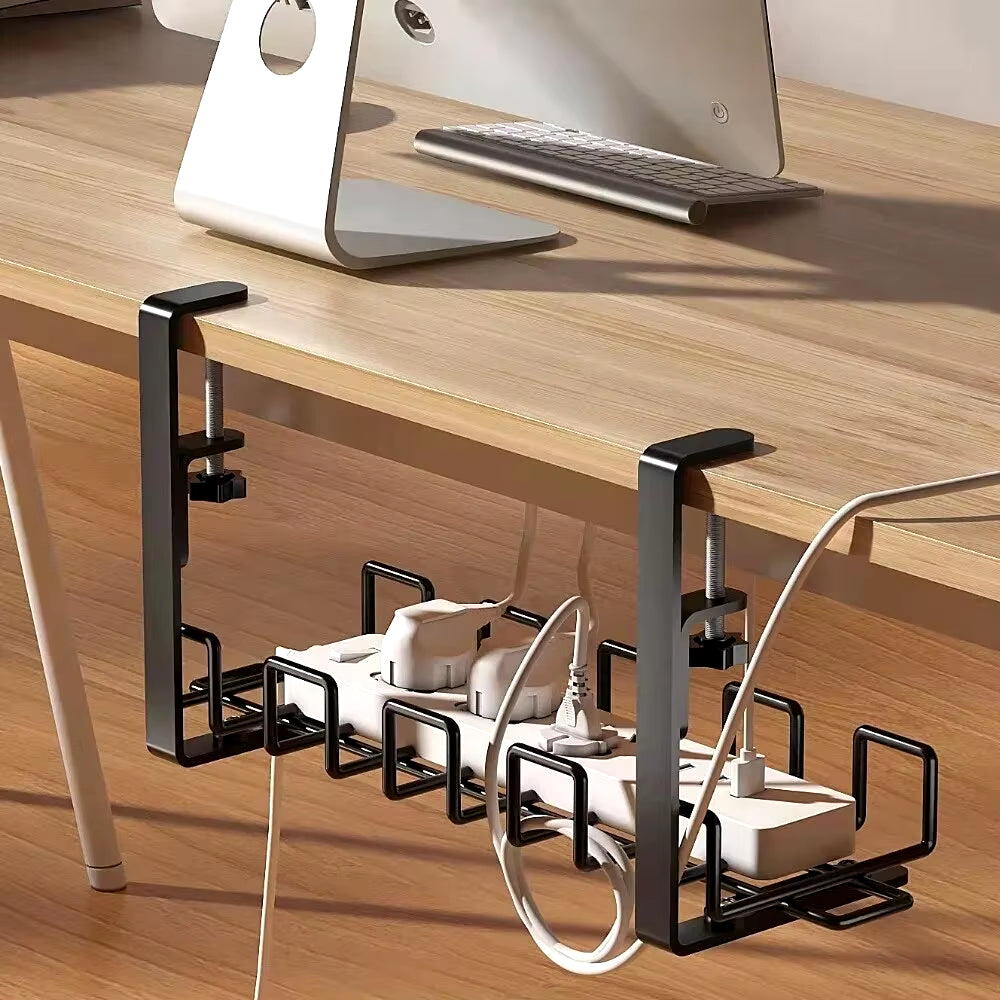 Metal Cable Management Tray for Under Desk Storage - Wire Organizer for Home Office and Kitchen Accessories