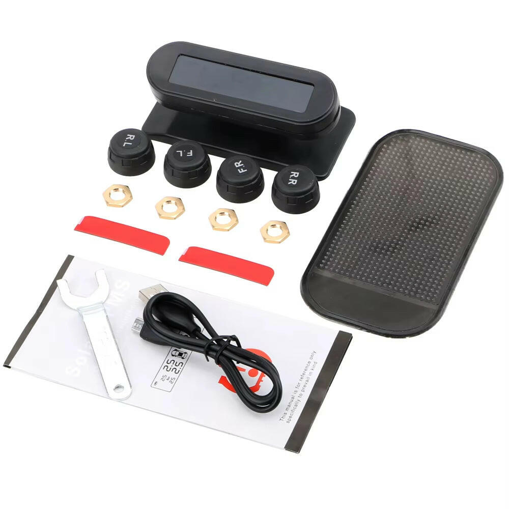 Tire Pressure Monitoring System Temperature Warning Fuel save with 4 External Sensors Solar TPMS Car Tyre Pressure Monitor.