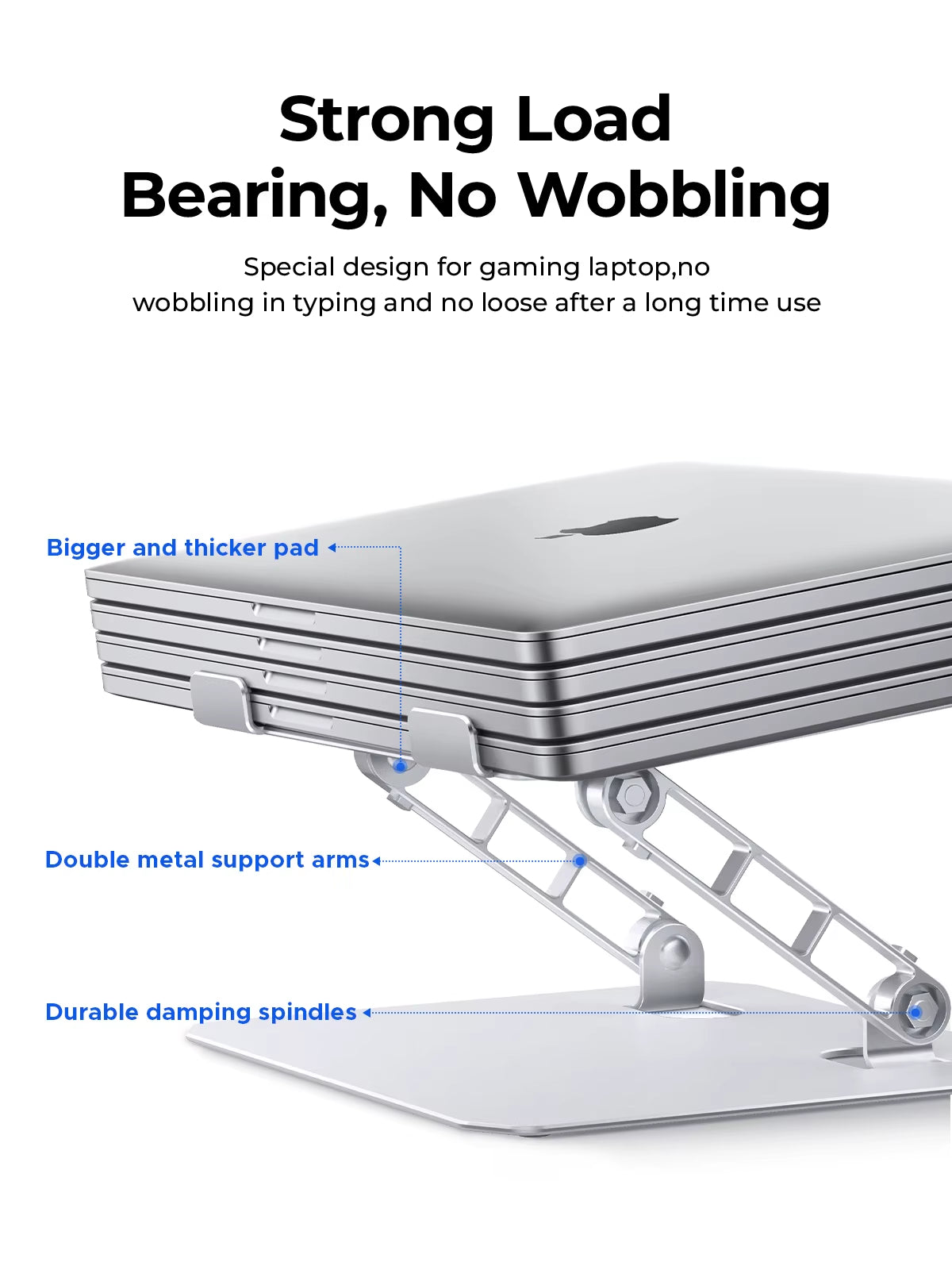 Laptop Stand Zinc Alloy for Gaming Laptop with Dual Support Arms Portable Folding with Honeycomb Design for ASUS HP Acer.