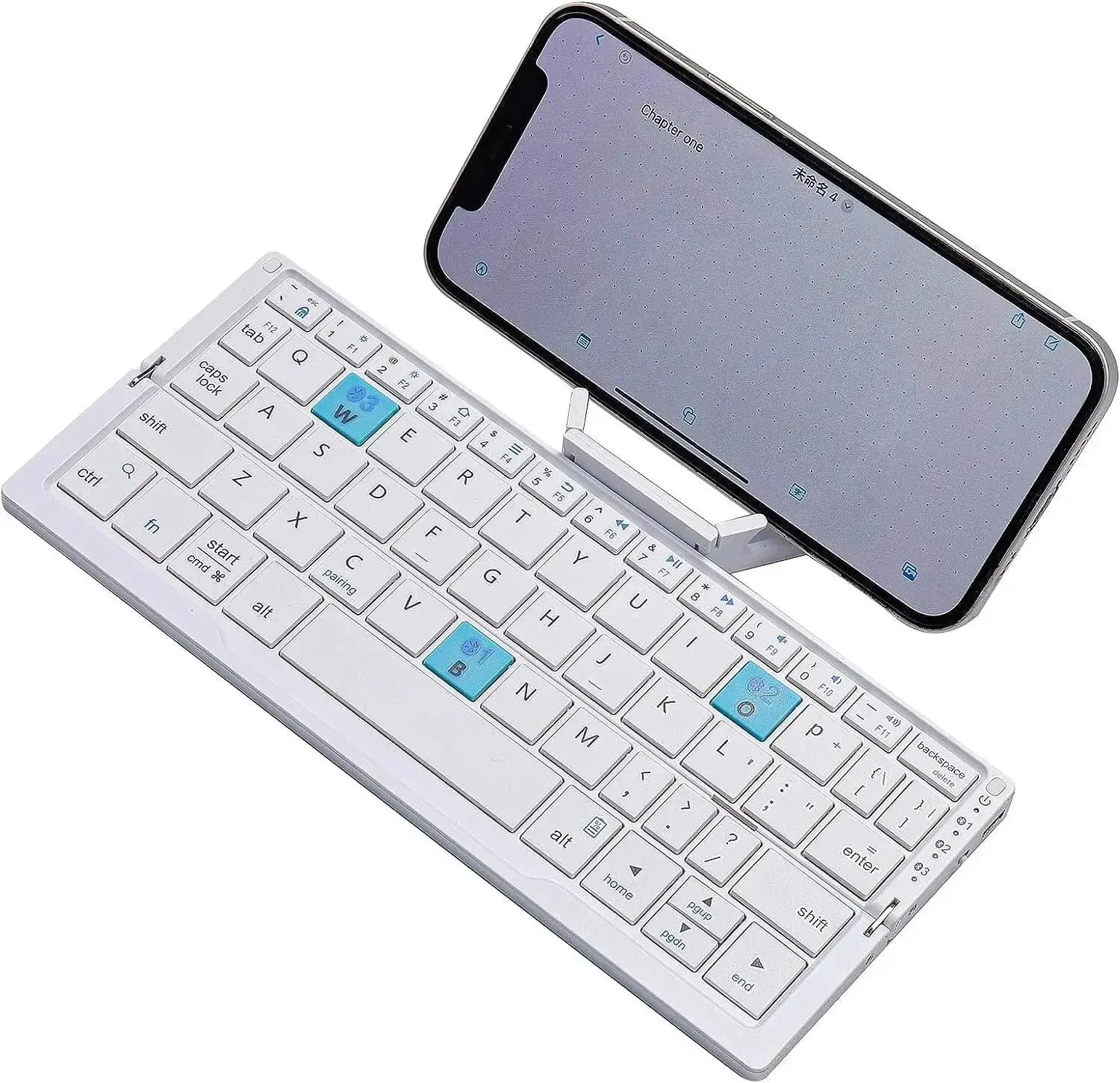 Foldable Bluetooth Keyboard with Magnetic Stand - Aluminum Alloy Mini Rechargeable Keyboard for Tablets and iPads