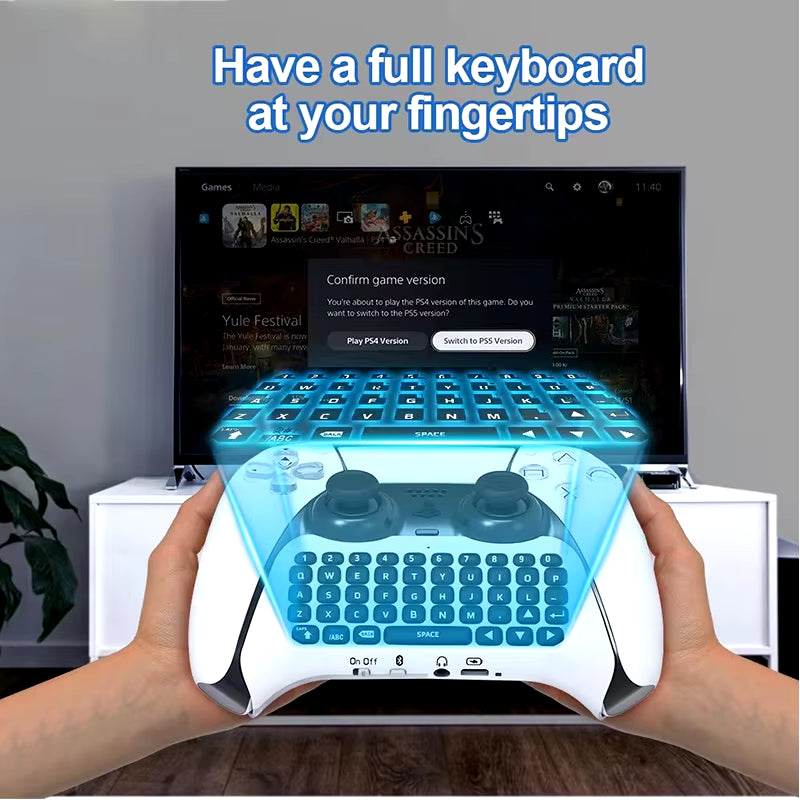 Bluetooth Wireless Keyboard for PS5 Controller - External Chatpad for PlayStation 5