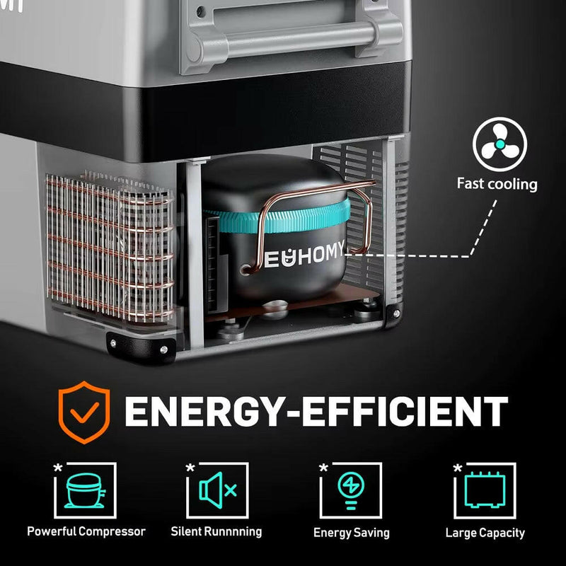 Electric Car Refrigerator with APP Control,  45L (48QT) 12V Portable Cooler for Camping, -20℃ to 20℃ (-4℉ to 68℉) Temperature Range.