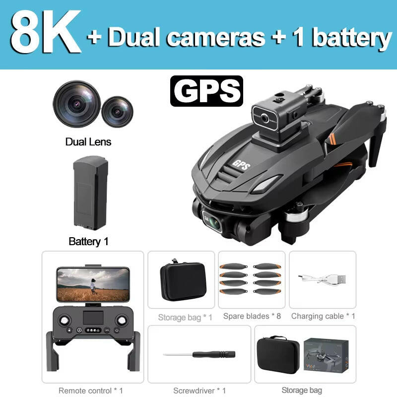 For Xiaomi V168 Drone 8K 5G GPS Professional HD Aerial Photography Dual-Camera Omnidirectional Obstacle Avoidance Drone Original.