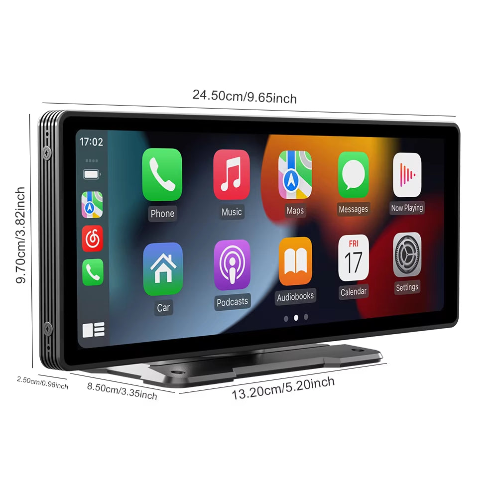 10.26-Inch Portable MP5 Multimedia Video Player with Android Auto, Wireless CarPlay, HD Rearview Camera, and Car Radio Functionality