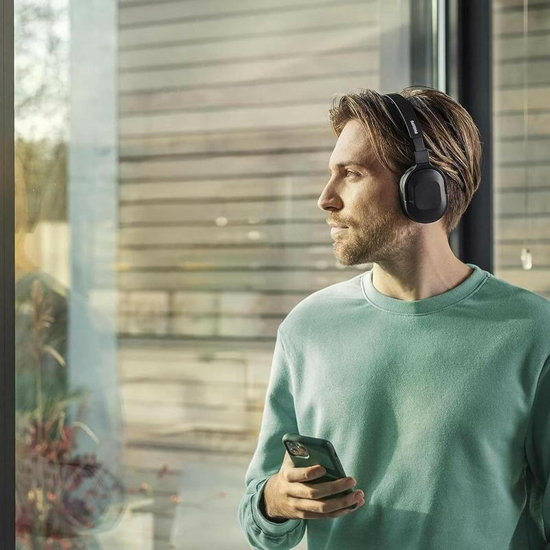 Philips H6506 Wireless Bluetooth Active Noise Cancelling Headphones - Lightweight Over-Ear Design with Multipoint Connectivity and 30 Hours Playtime, Enhanced Deep Bass for Home and Office Use.