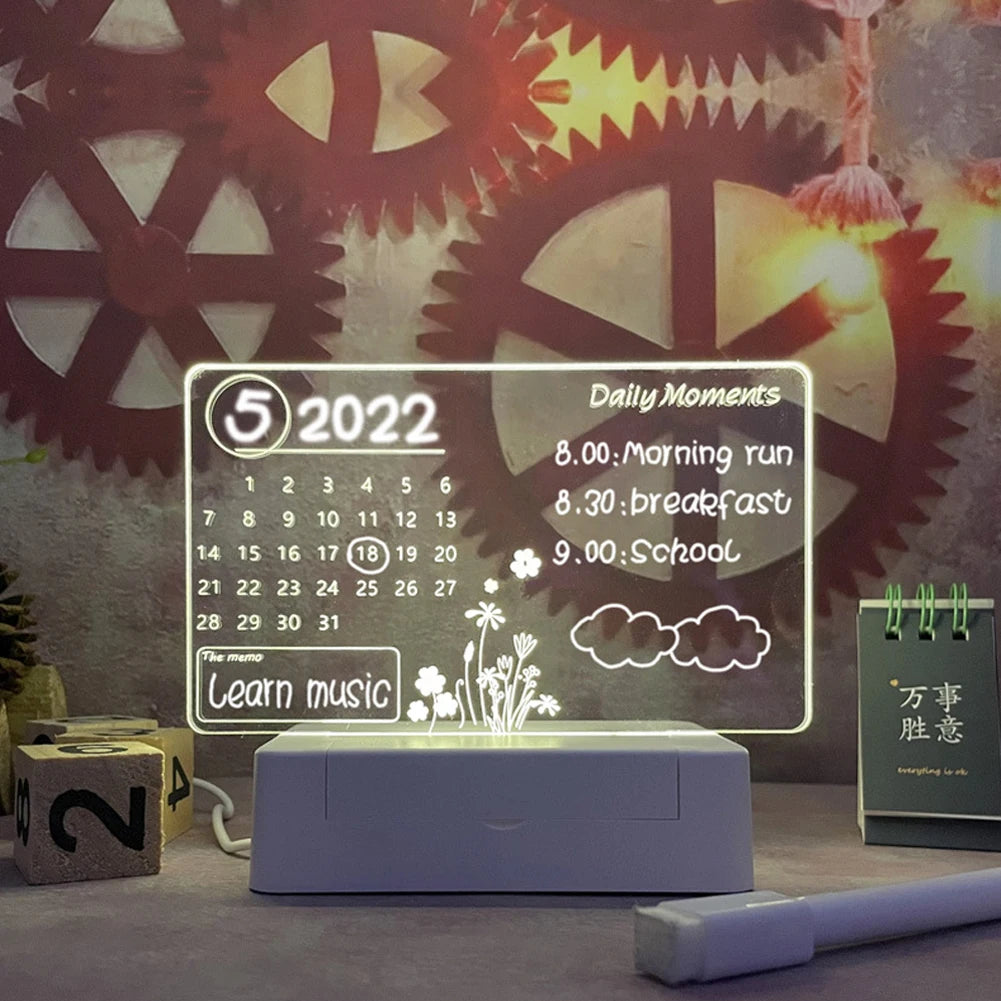Innovative Creative LED Message Board Night Light with USB Power and Pen - Perfect Gift for Kids and Loved Ones.