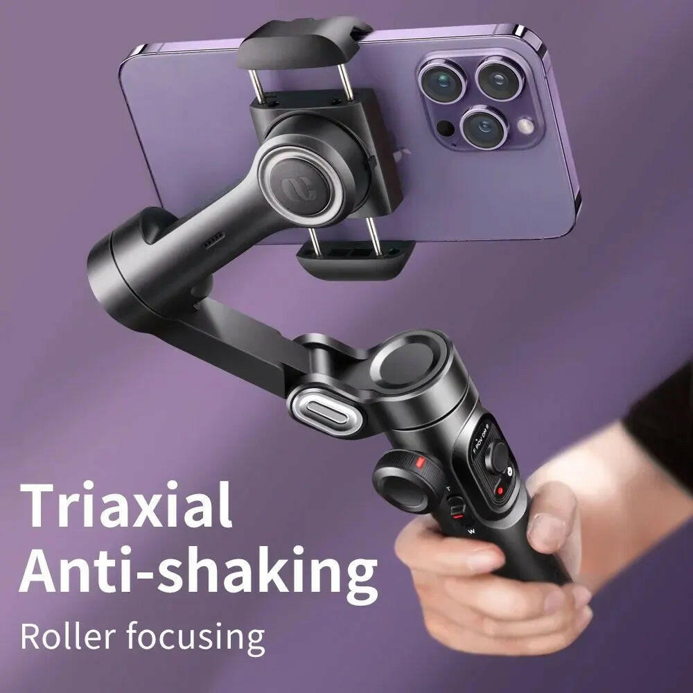 AOCHUAN Smartxe 3-Axis Handheld Gimbal Stabilizer for Smartphones with AI Face Tracking for TikTok and Vlogging.